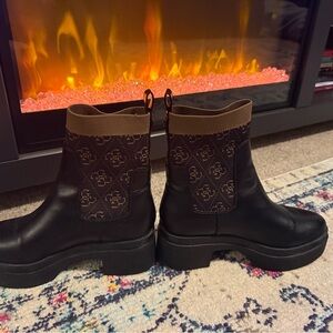 Guess Black and Brown Ankle Booties